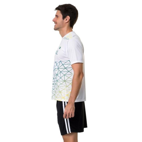 Camiseta Elite Branca Verde Dry P Ao EG4