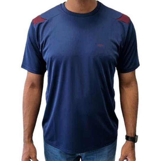 Camiseta Elite Gola Careca Masculino - Marinho e Vinho Marinho-vinho M