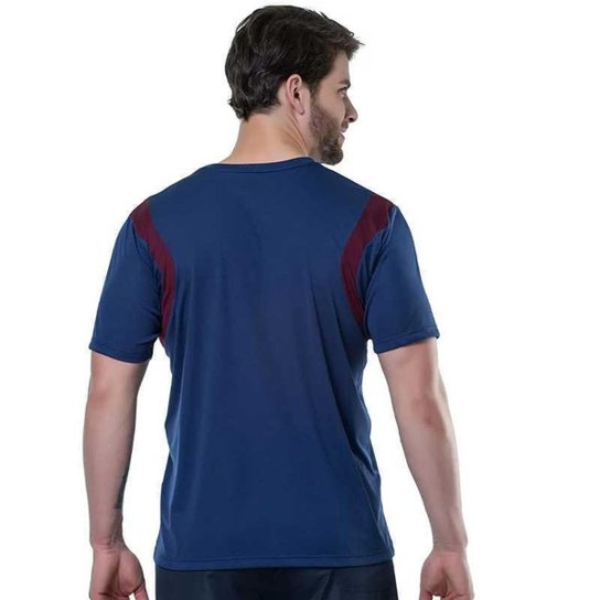 Camiseta Elite Gola Careca Masculino - Marinho e Vinho Marinho-vinho M