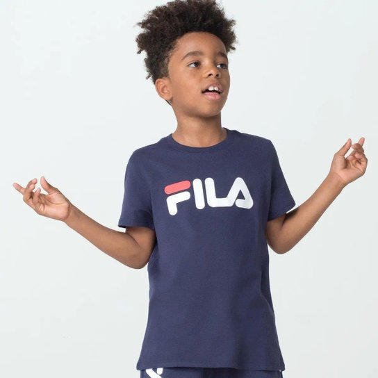 Camiseta Fila Letter Premium Juvenil Marinho