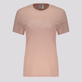 Camiseta Fila Regular Basic Outline Feminina Rosê