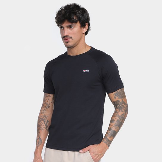 Allianz Tenis Vibe Crew Preto Camiseta Fila Slim Fit II Masculina