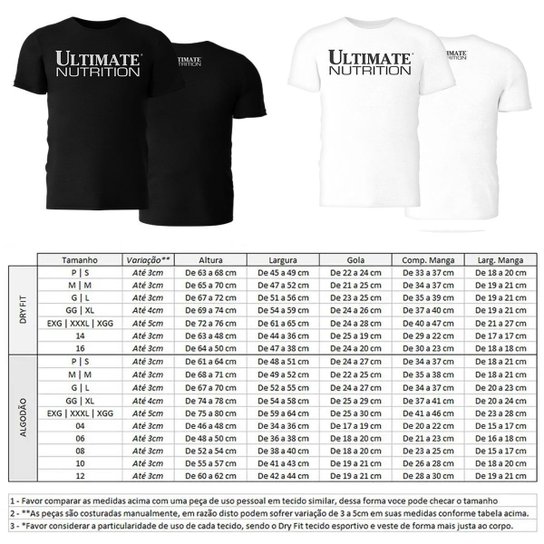 CAMISETA FIT - ULTIMATE NUTRITION (TRADICIONAL - PRETO EXG)