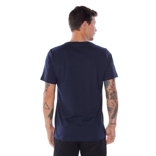 Camiseta Go Bike Casual Ciclismo MTB Básica Azul/Marrom