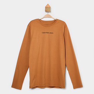 Camiseta Infantil Calvin Klein Manga Longa Menino