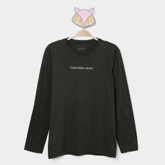 Camiseta Infantil Calvin Klein Manga Longa Menino