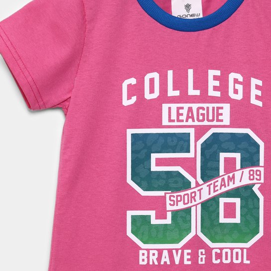Camiseta Infantil Gonew College League Menina