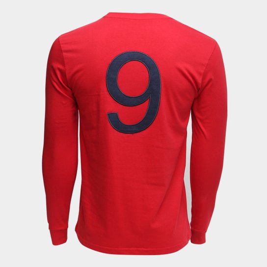 Camiseta Inglaterra Retrô Times 1966 Manga Longa Masculina