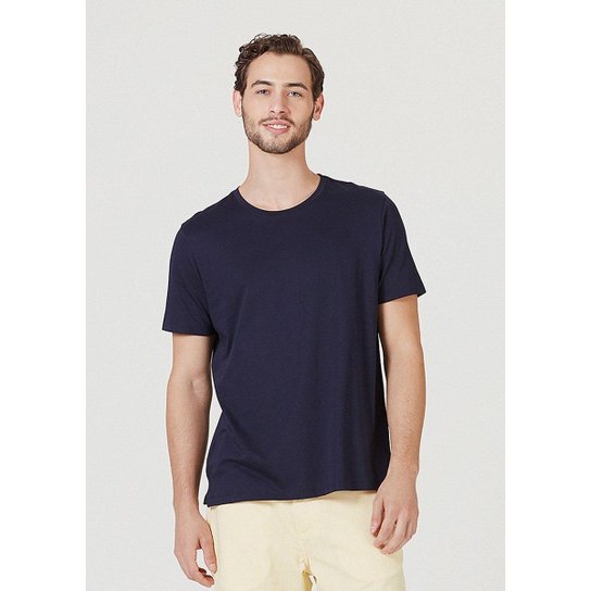 Camiseta Manga Curta Em Algodão Pima Masculina