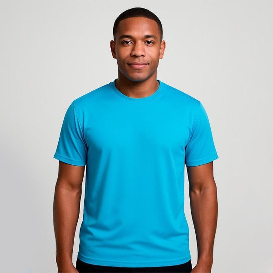 Camiseta Manga Curta Proteção Solar UV Liso Piscina Praia