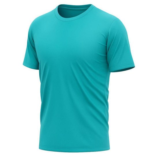 Camiseta Manga Curta Proteção Solar UV Liso Piscina Praia