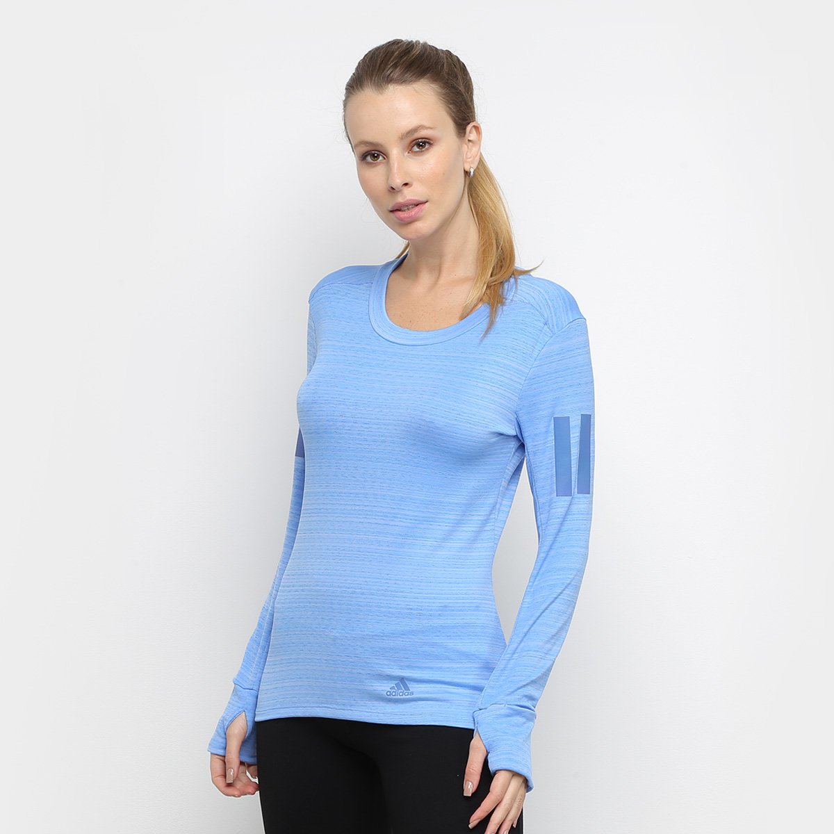 blusa manga longa adidas feminina