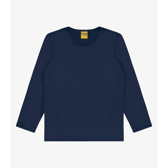 Camiseta manga longa malha térmica Rovi Kids Azul