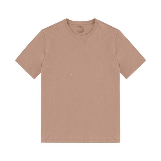 Camiseta Masculina Básica Meia Malha Diametro Marrom