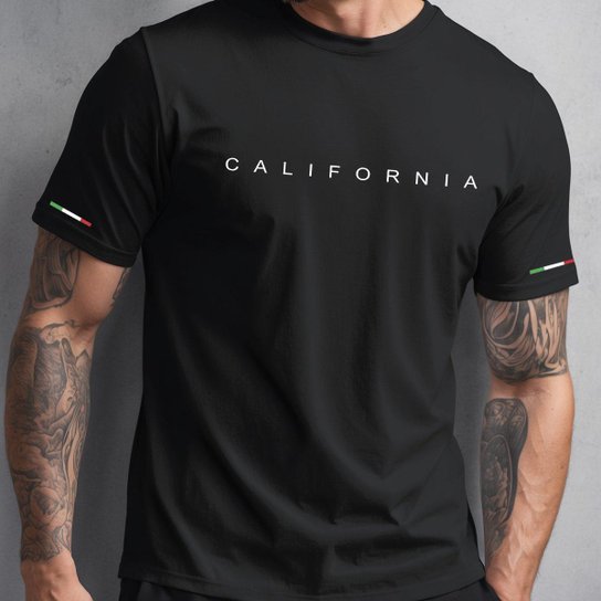 Camiseta Masculina Casual Estampada Algodão California