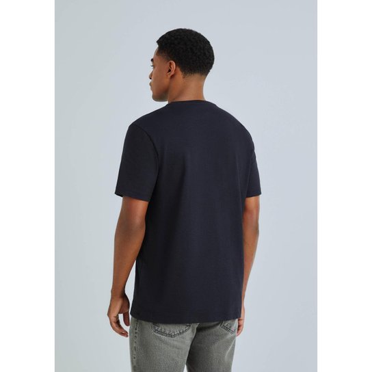 Camiseta Masculina Comfort Em Malha Flamê - Azul XXG