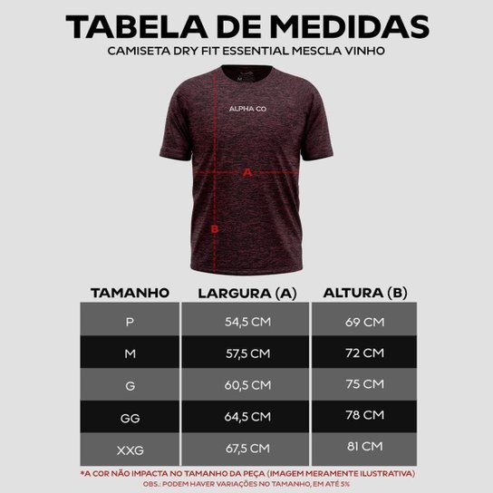Camiseta Masculina Dry Essential Mescla Alpha CO