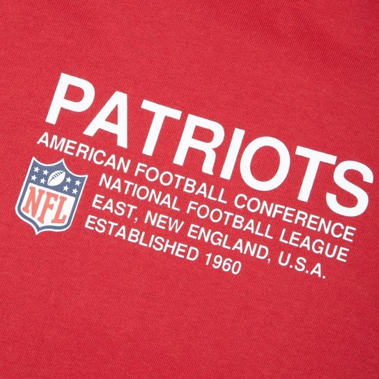 Camiseta New Era Manga Longa NFL New England Patriots Institutional Style Masculino