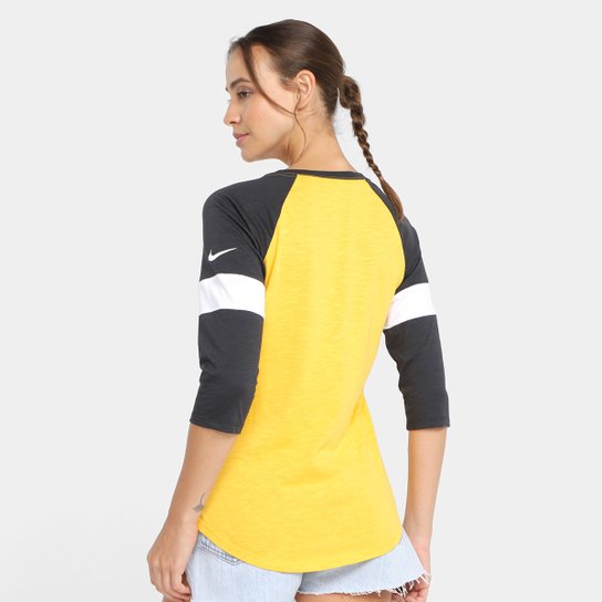 Camiseta Nike NFL Pittsburgh Steelers Slub 3Q Raglan Feminina