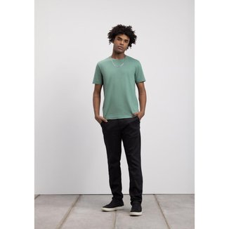 Camiseta Pacífico Básica De Manga Curta em Malha Flamê Masculina