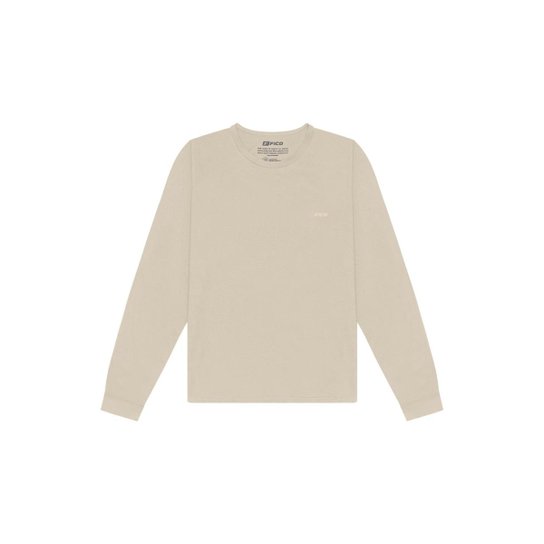 Camiseta Pacífico de Manga Longa Em Meia Malha Penteada Masculina