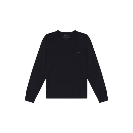 Camiseta Pacífico de Manga Longa Em Meia Malha Penteada Masculina