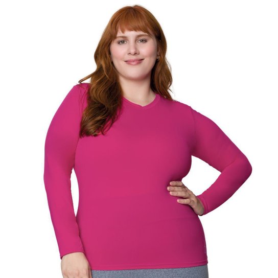Camiseta Plus Size Manga Longa Feminina Com Proteção UV Selene