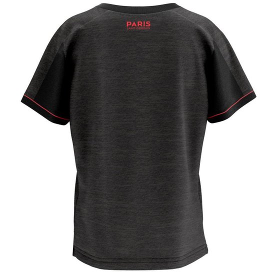 Camiseta PSG Paris Saint Germain Polygon Preta Infantil Juvenil
