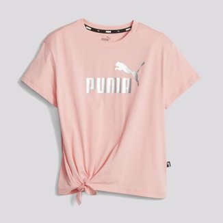 Camiseta Puma ESS NO. 1 Logo Juvenil Feminina Rosa