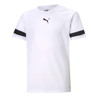 Camiseta Puma Teamrise Jersey Infantil - Branco 9-10
