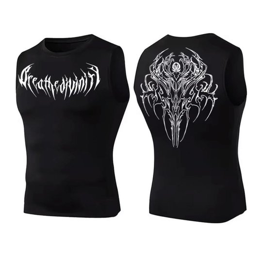 Camiseta Regata Compressão Academia Treino Justa Breath Devinity Símbolo Punk Abstract