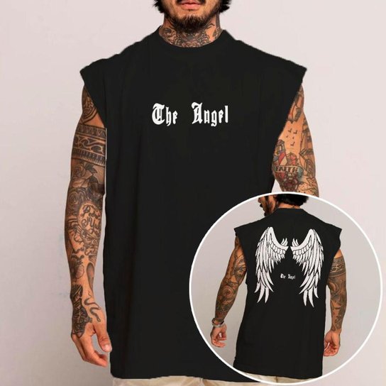 Camiseta Regata Longa Oversized Algodão The Angel Arte Streetwear