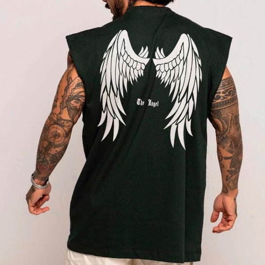 Camiseta Regata Longa Oversized Algodão The Angel Arte Streetwear