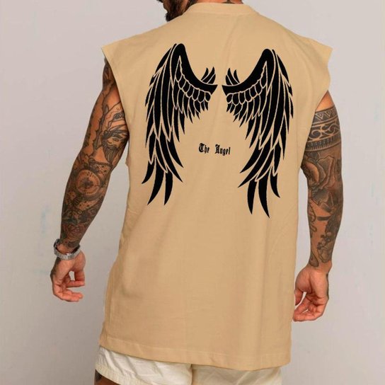 Camiseta Regata Longa Oversized Algodão The Angel Arte Streetwear