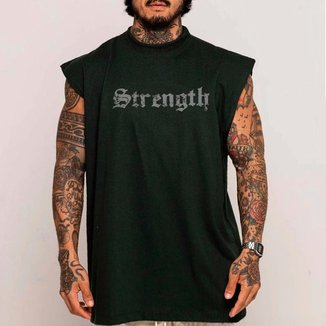 Camiseta Regata Machão Oversized Streetwear Mode Strength Arte