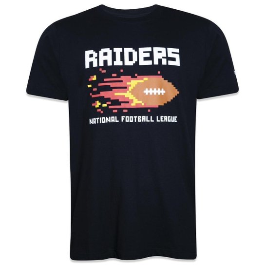 CAMISETA REGULAR NFL LAS VEGAS RAIDERS TECNOLOGIC MANGA CURTA PRETA PRETO NEW ERA