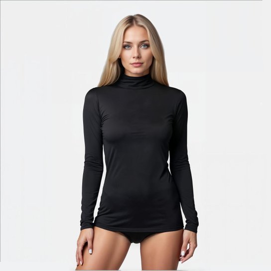 Camiseta Térmica Proteção UV Feminina Gola Alta Manga Longa Cor:;Tamanho:PP;Gênero:Feminino