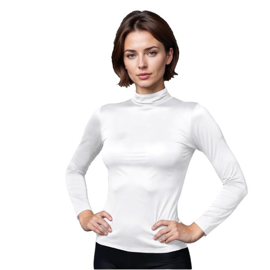 Camiseta Térmica Proteção UV Feminina Gola Alta Manga Longa Cor:;Tamanho:PP;Gênero:Feminino