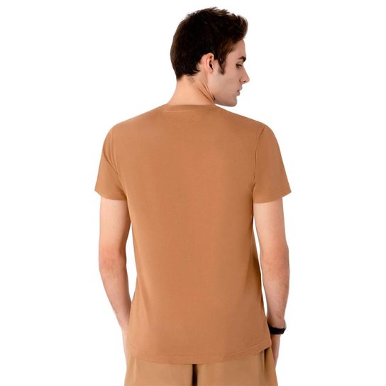 Camiseta Tommy Hilfiger Masculina Brand Love Small Logo Cáqui