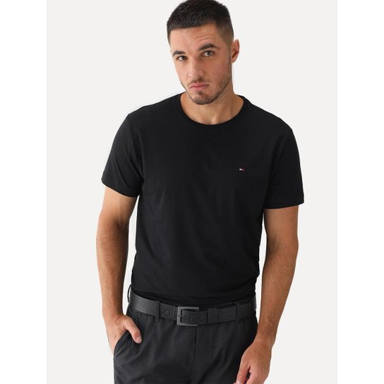Camiseta Tommy Hilfiger Masculina Essential Organic Cotton Preta