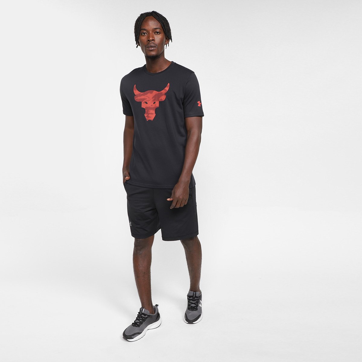 Camiseta Treino Under Armour Project Rock Brahma Bull SS Masculina