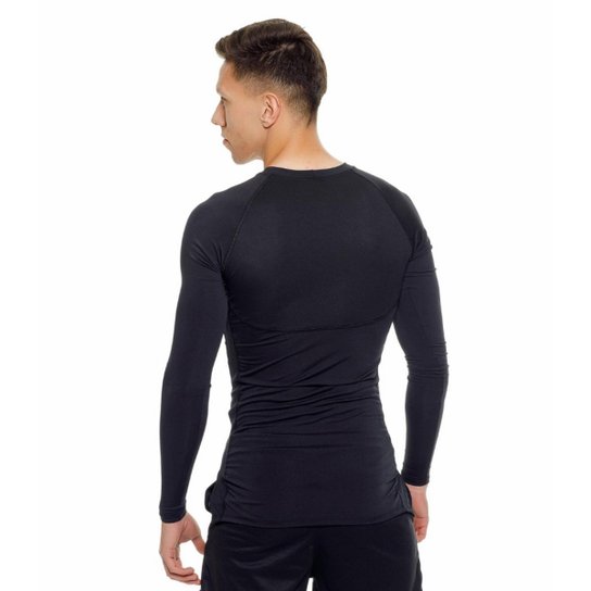 Camiseta United performance de compressão térmica Manga Longa Proteção Solar UV 50+ - Preto - M
