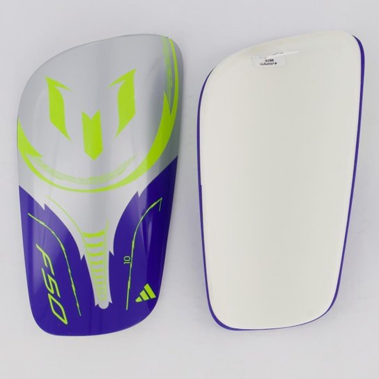 Caneleira Adidas Messi Club Prata e Azul