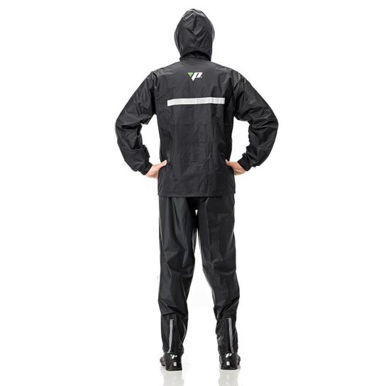 Capa De Chuva Motoqueiro Nylon Pantaneiro Com Capuz