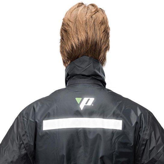 Capa De Chuva Motoqueiro Nylon Pantaneiro Com Gola