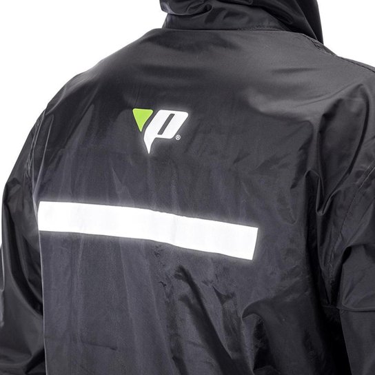 Capa De Chuva Motoqueiro Nylon Pantaneiro Com Gola