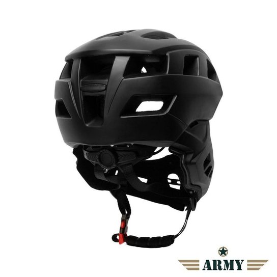 Capacete Bike Infantil fechado MTB/BMX/SKATE/PATINS Army Preto