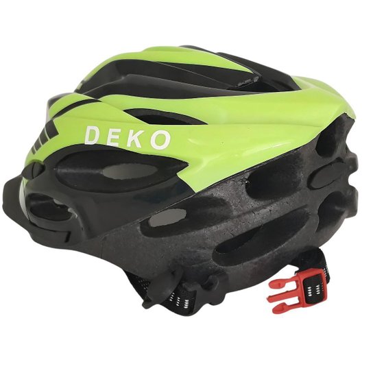 Capacete Mtb Ciclismo Com Sinalizador Led Bike Verde Limão Deko