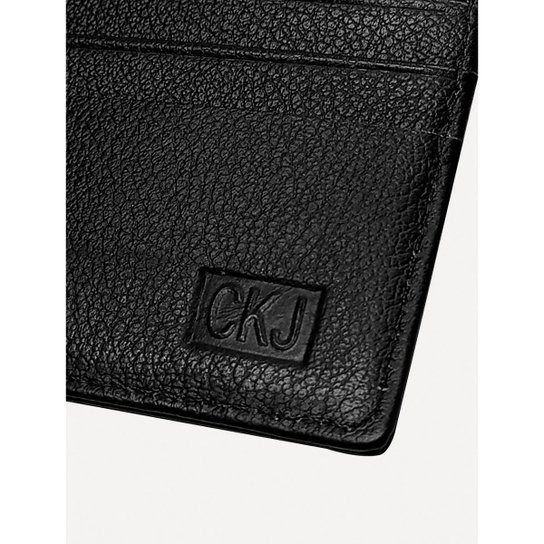 Carteira Calvin Klein Jeans Masculino Couro CKJ Est 1978 Full Preta