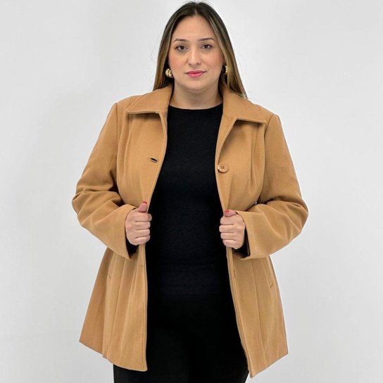 Casaco City Lady Médio Plus Size Botão Feminino